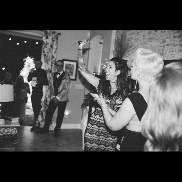 Black fitted Lace overlay slip dress - Picture 5 of 5